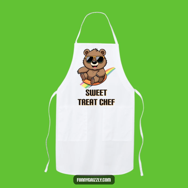 Funny Rainbow Bear Apron, Cook with Joy and Colorful Humor