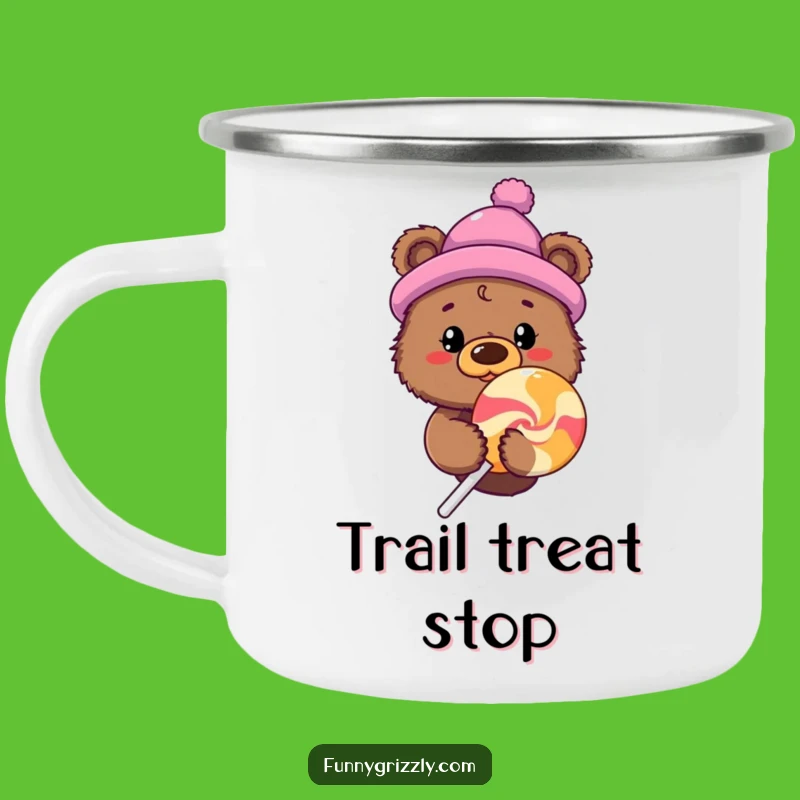 Funny Bear Lollipop Camping Mug, Sweet Sips on Your Adventures