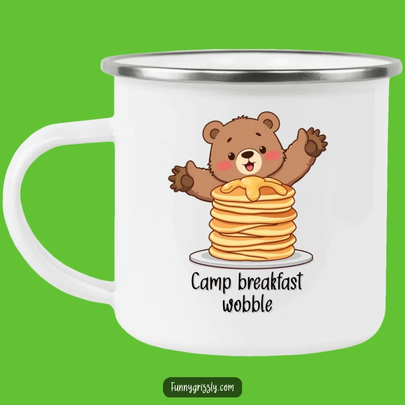 Funny Pancake Bear Camping Mug: Trailside Balance for Laughing Campers