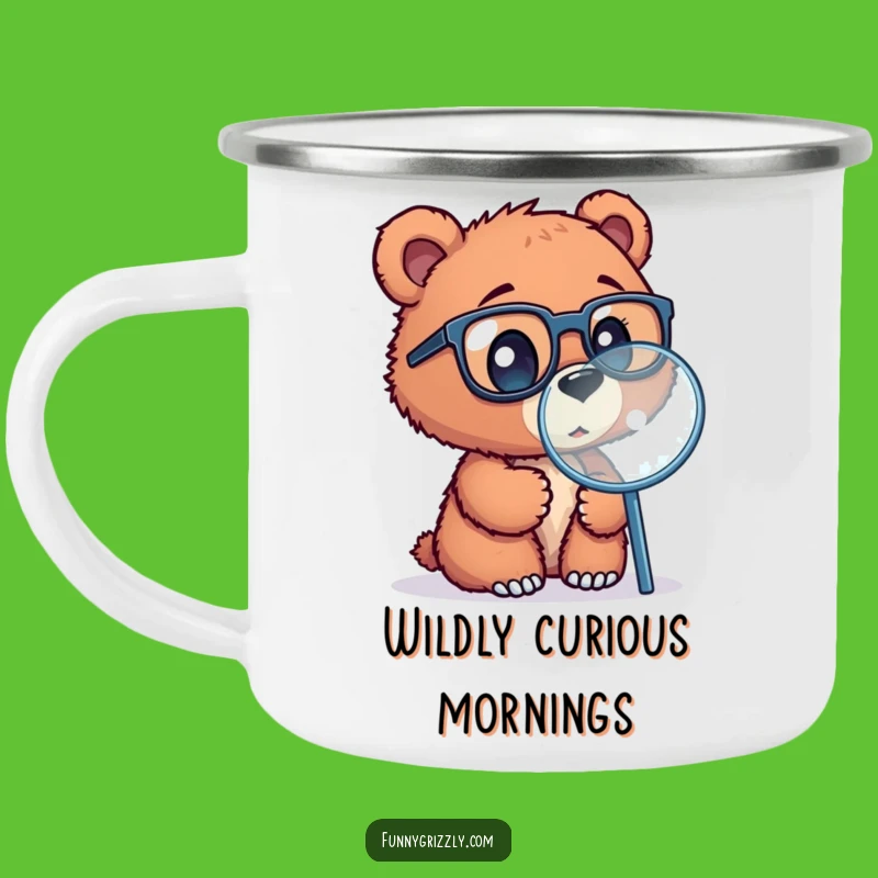 Funny Bear Cub Scientist Camping Mug - Adventure-Ready and Curious Explorer Companion Gift