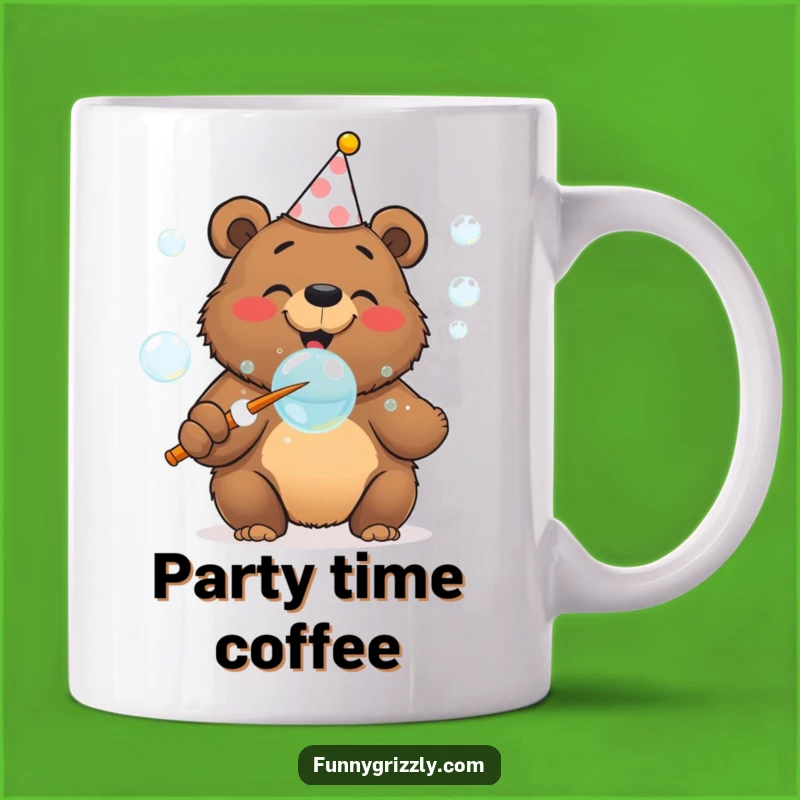 Funny Bubble Bear Mug, Cheerful Gift for Party Animals and Fun Lovers