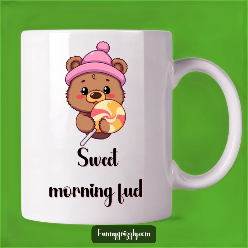 Funny Bear Lollipop Mug, Whimsical Gift for Sweet Tooth and Humor Lovers