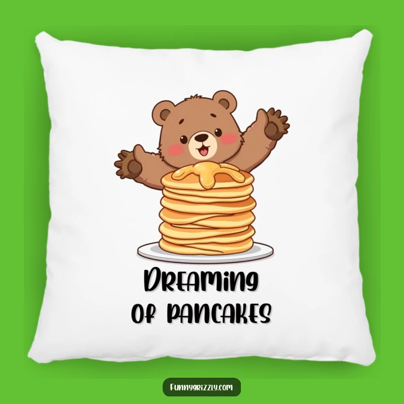 Funny Pancake Bear Pillow: Cozy Balance with a Hilarious Grizzly