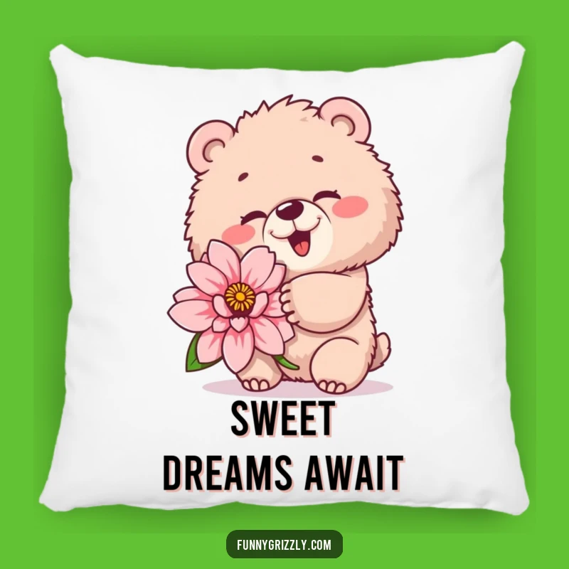 Funny Winking Bear Pillow: Cozy Sweetness with a Playful Grizzly