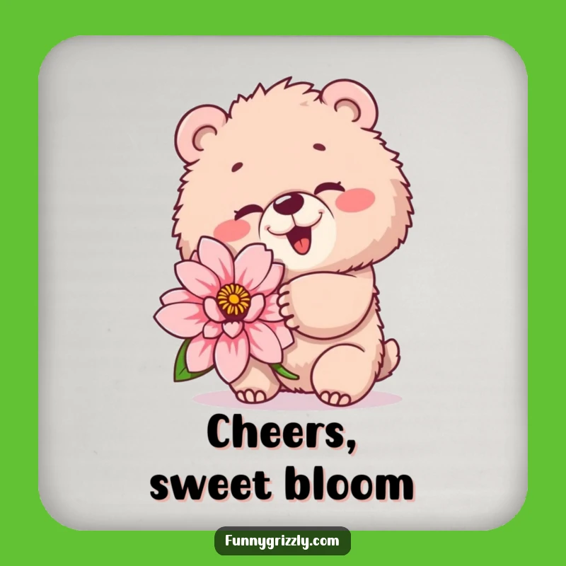 Funny Winking Bear Coaster: Protect Surfaces with Playful Grizzly Charm