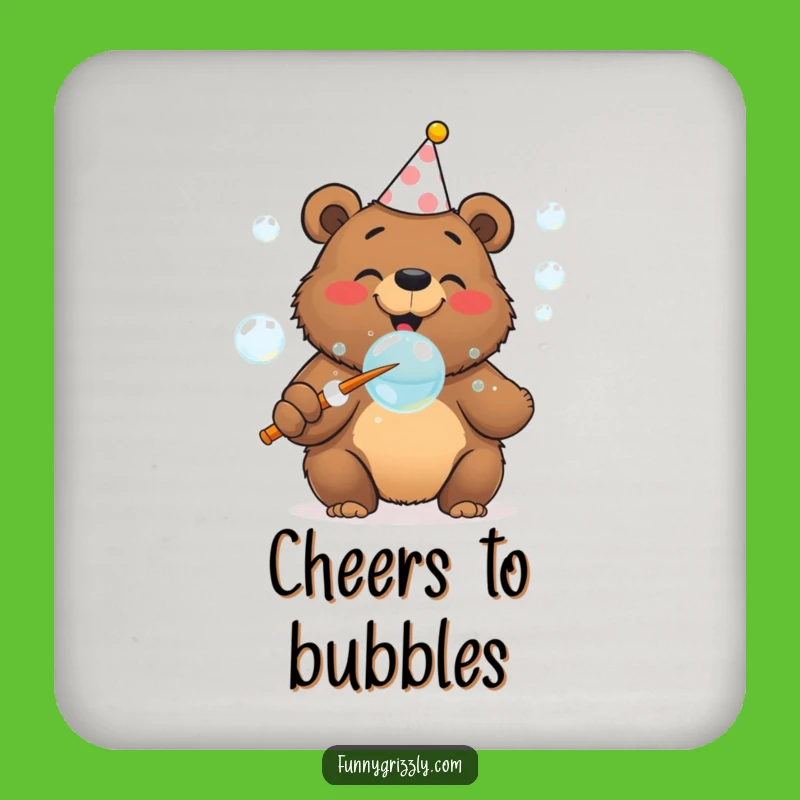 Funny Bubble Bear Coasters, Protect Surfaces with Festive Flair