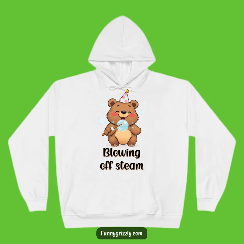 Cozy Funny Bubble Bear Hoodie, Warm Comfort for Festive Fun