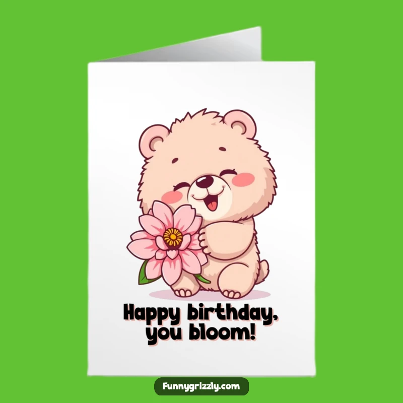 Free Printable Funny Birthday Card: Winking Bear, Playful Downloadable Gift for Smiles