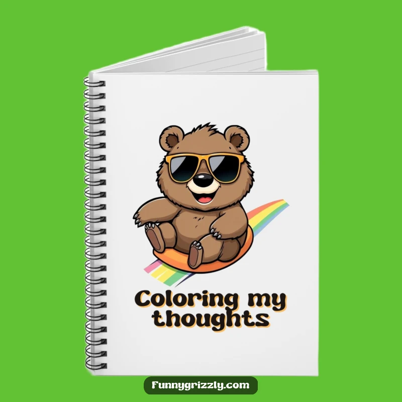 Funny Rainbow Bear Notebook, Jot Down Dreams with Whimsical Flair