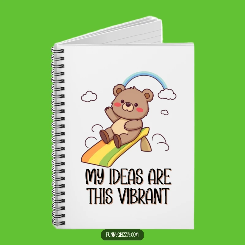 Funny Grizzly Bear Rainbow Slide Notebook: Jot Down Ideas with this Hilarious Journal