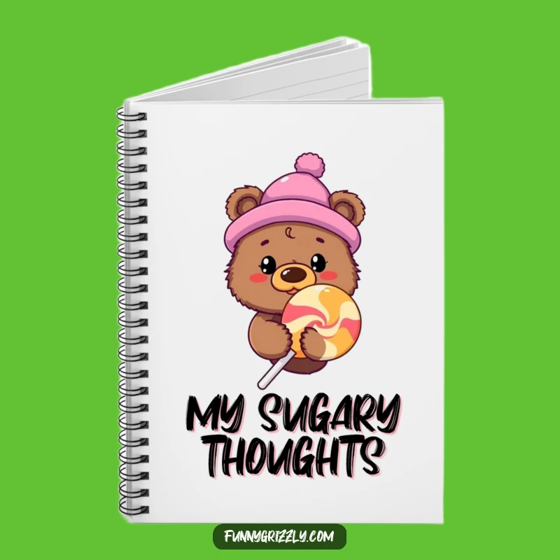 Funny Bear Lollipop Notebook, Jot Down Sweet Ideas with Curiosity