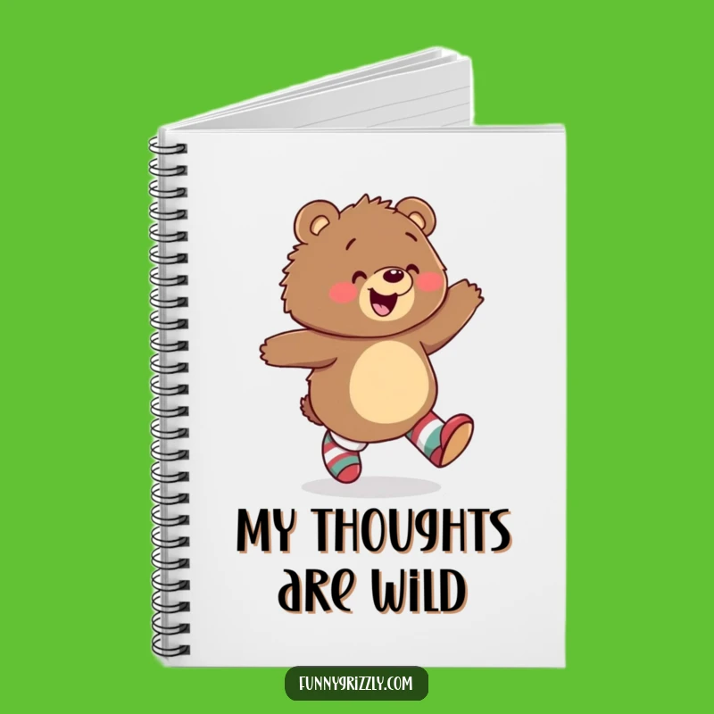 Funny Grizzly Bear Mismatched Socks Notebook: Jot Down Ideas with Playful Humor