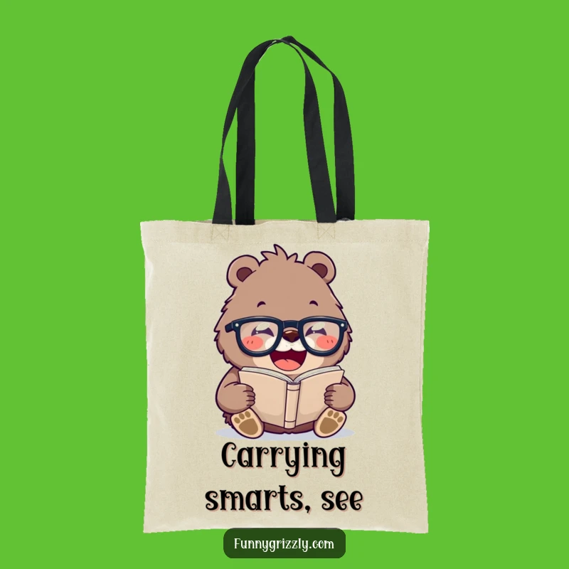 Funny Bookworm Bear Tote Bag: Carry Your Laughs with This Literary Tote