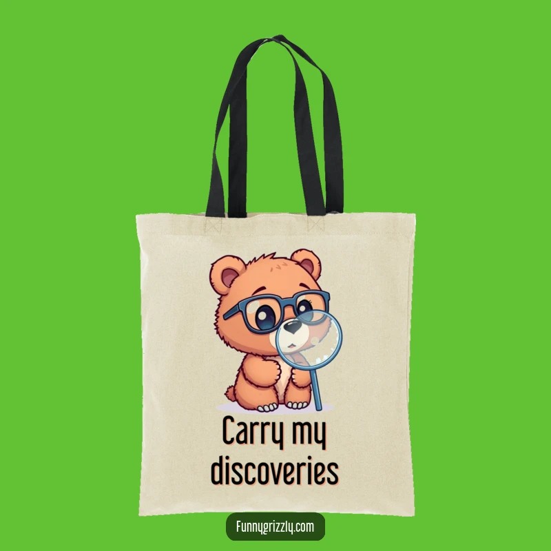 Funny Bear Cub Scientist Tote Bag - Adorable and Practical Explorer Carryall Gift