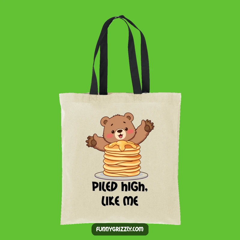 Funny Pancake Bear Tote Bag: Carry Your Breakfast Laughs